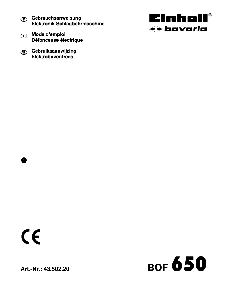 Page 1 de la notice Manuel utilisateur Einhell BOF 650