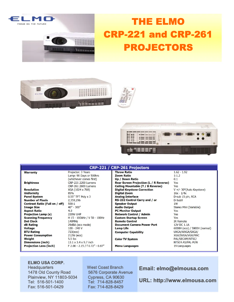 Page n°1 - Brochure Elmo CRP-261