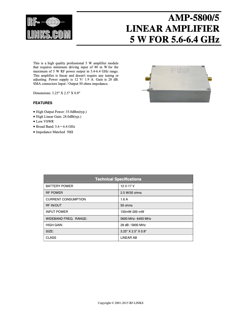 Image de la première page du manuel de l'appareil AMP-5800/5