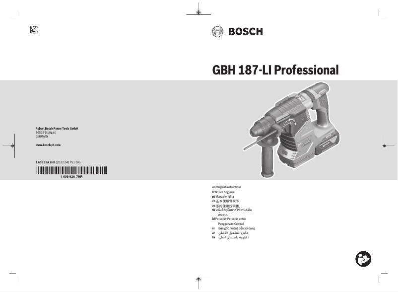 Page n°1 - Manuel utilisateur Bosch GBH 18V-24 C Professional