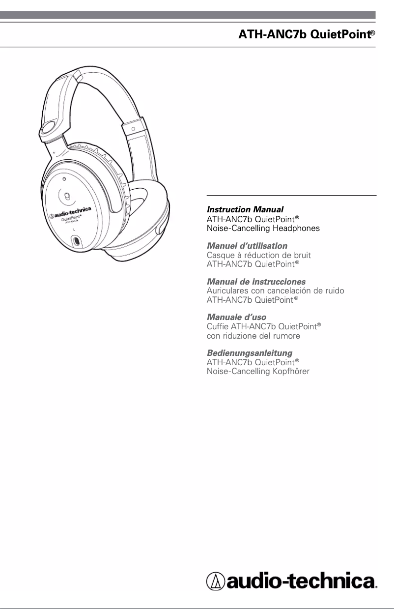 Page n°1 - Manuel utilisateur Audio-Technica ATH-ANC7B