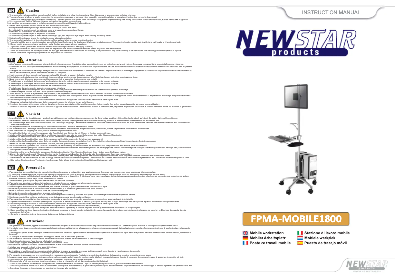 Image de la première page du manuel de l'appareil FPMA-Mobile1800