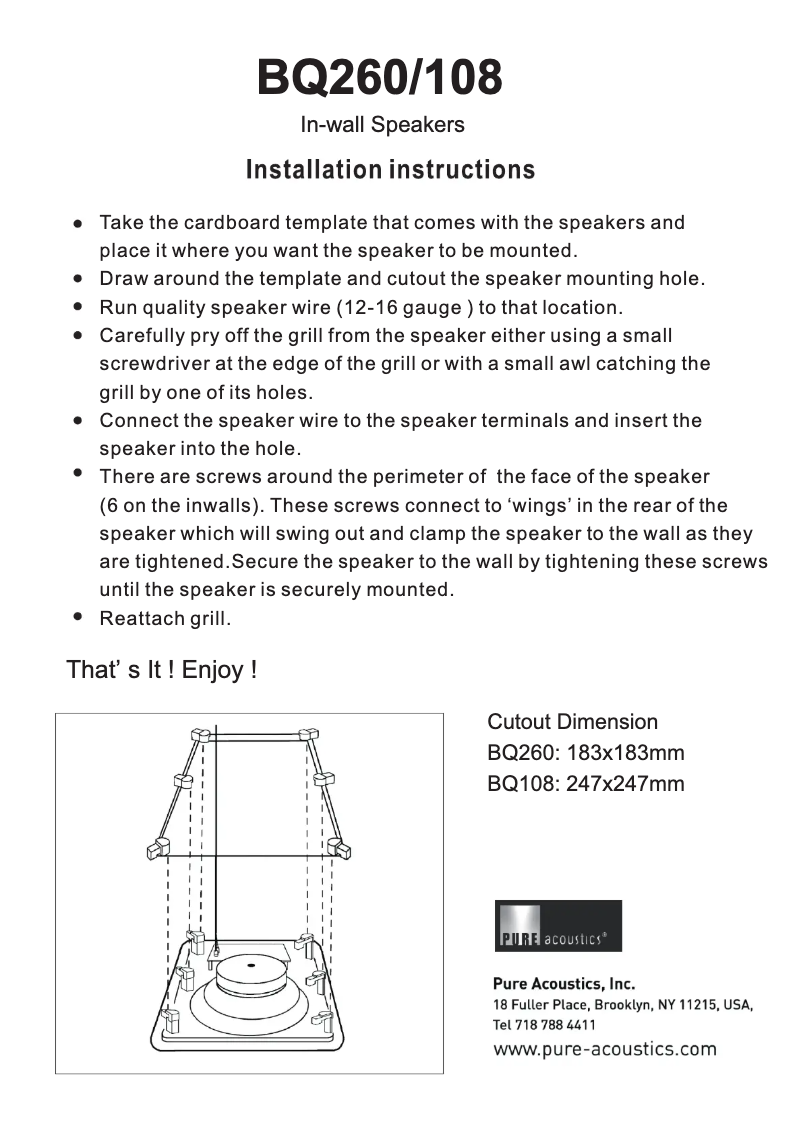 Page 1 de la notice Manuel utilisateur Pure Acoustics BQ 360