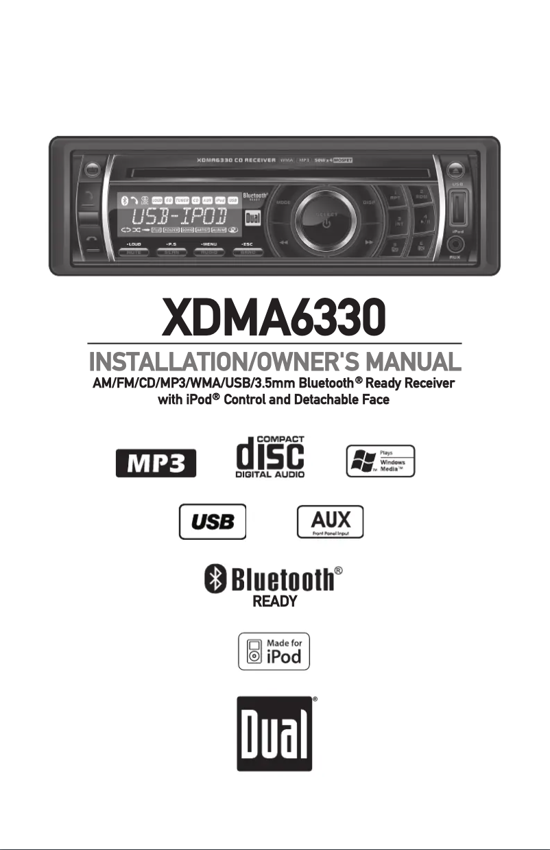 Image de la première page du manuel de l'appareil XDMA6330BT