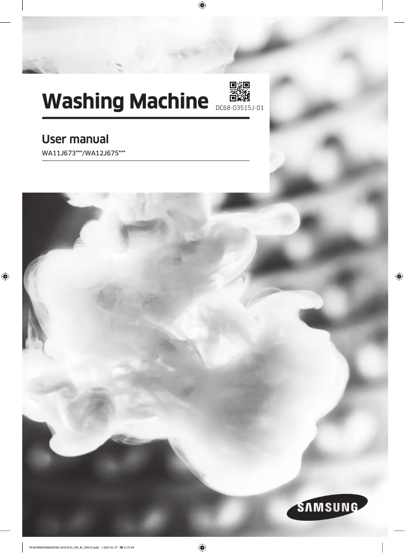 Page 1 de la notice Manuel utilisateur Samsung WA12J6750SP