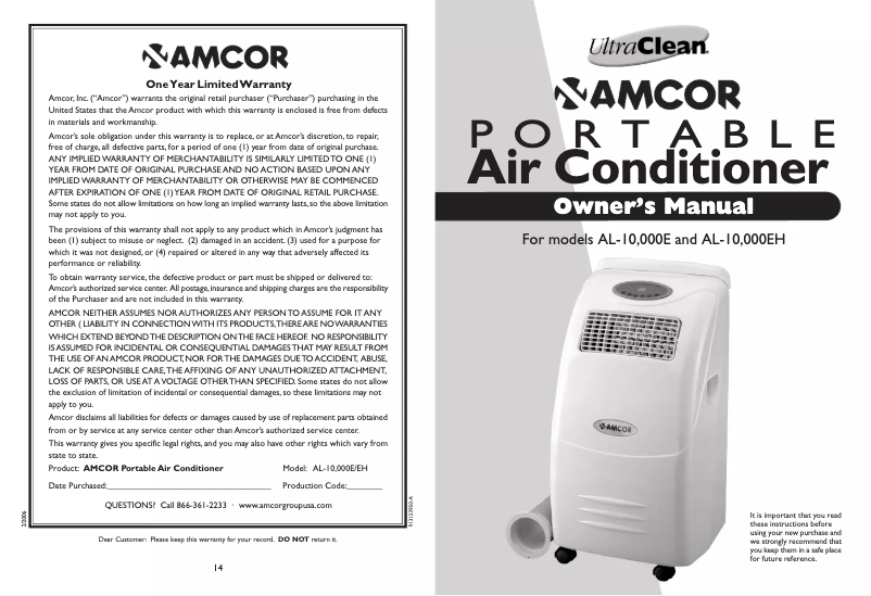 Imagen de la primera página del manual del dispositivo AL 10000E