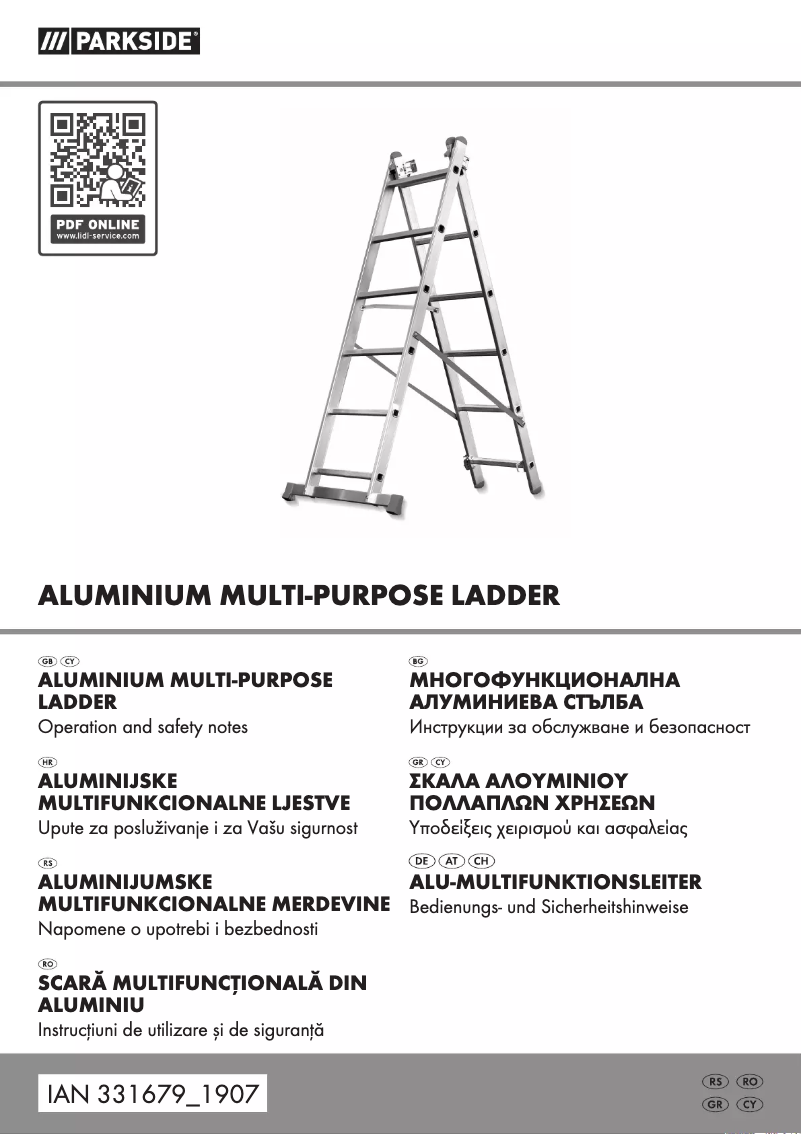 Page n°1 - Manuel utilisateur Parkside HG01975