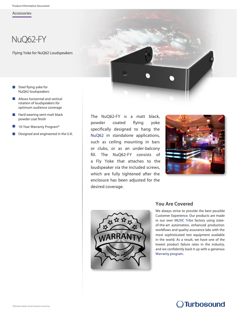 Página 1 del manual Ficha técnica Turbosound NuQ62-FY