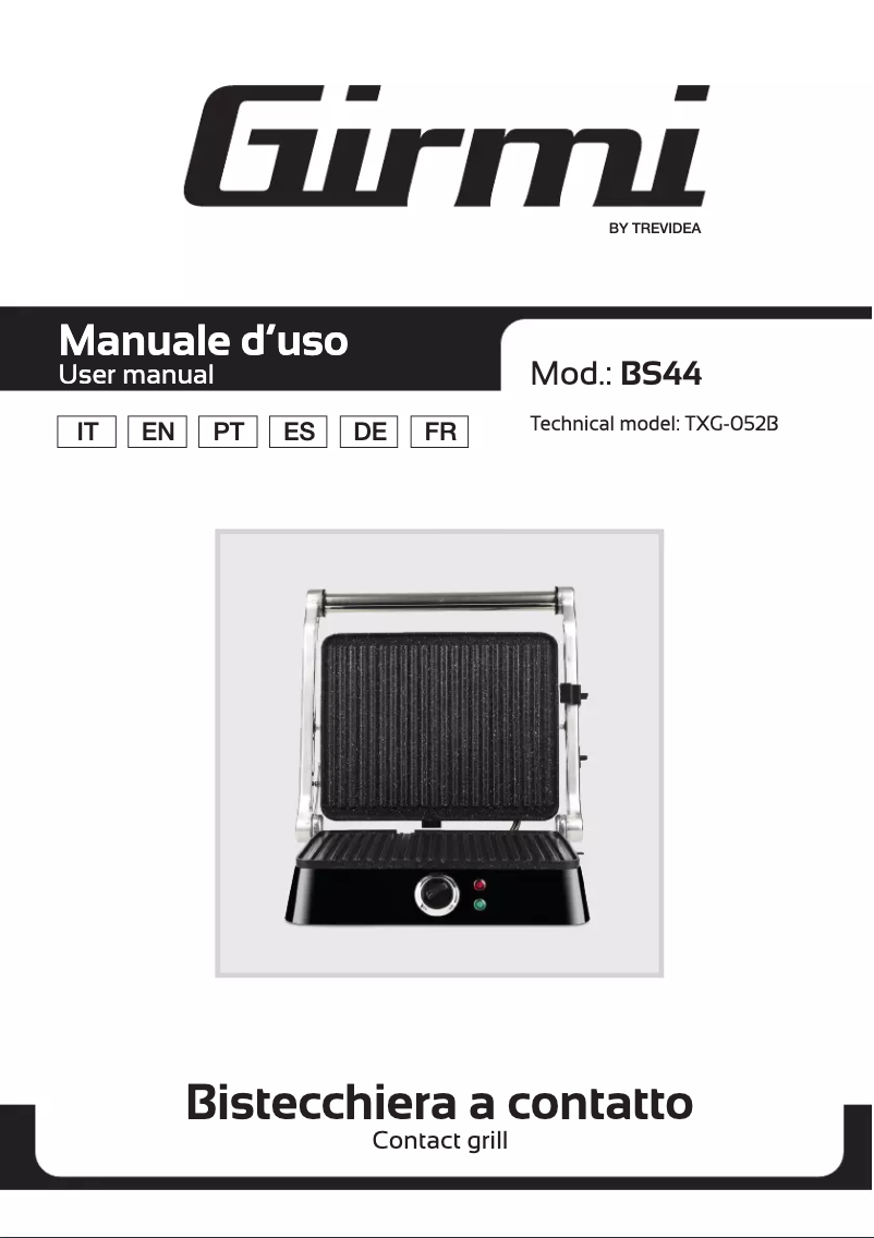 Page 1 de la notice Manuel utilisateur Girmi BS44