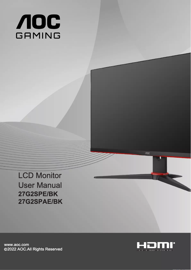 Image de la première page du manuel de l'appareil 27G2SPE