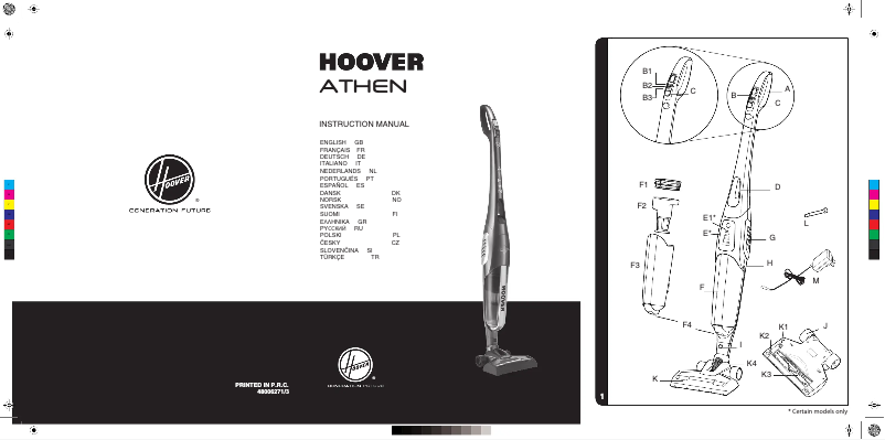 Page n°1 - Manuel utilisateur Hoover SU204B2001