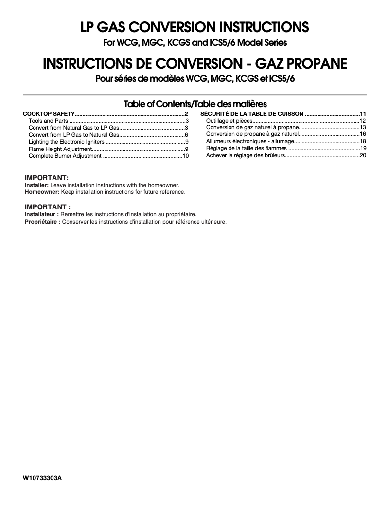 Page 1 de la notice Manuel utilisateur Maytag MGC7430DS