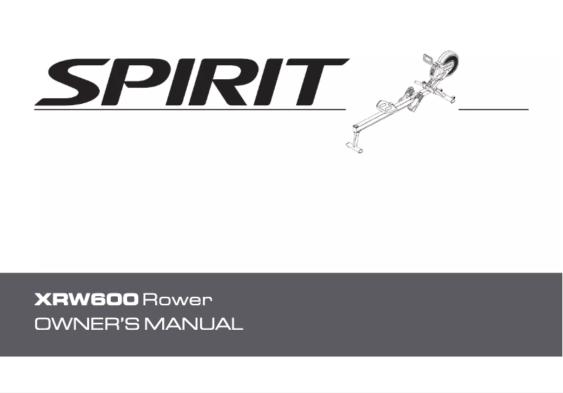 Page 1 de la notice Manuel utilisateur Spirit Fitness XRW600