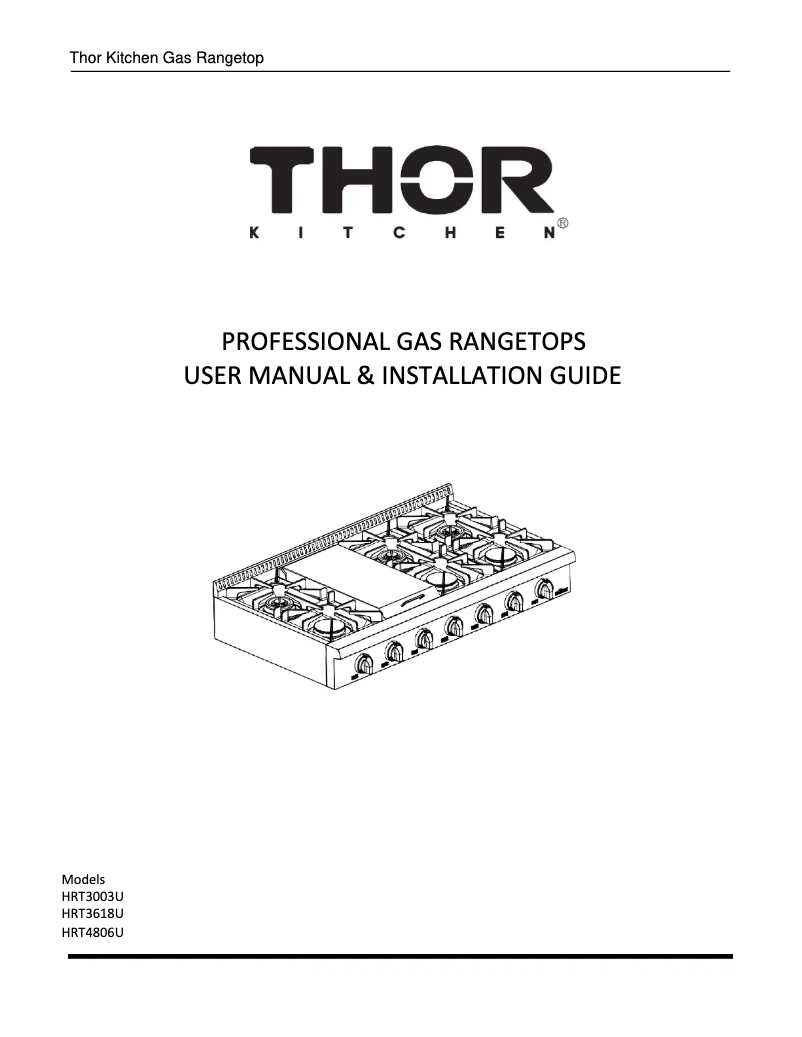 Page 1 de la notice Manuel utilisateur Thor HRT3618ULP