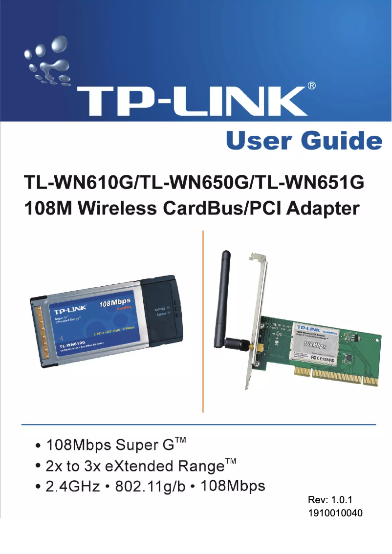 Page n°1 - Manuel utilisateur TP-Link TL-WN651G