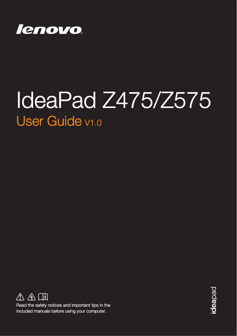 Página 1 del manual Manual de usuario Lenovo Z575