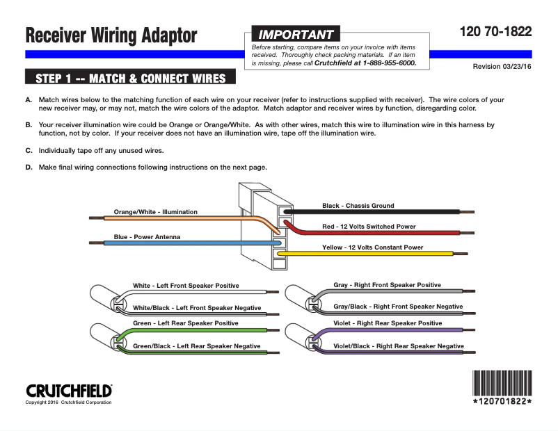 Page n°1 - Manuel utilisateur Metra 70-1822