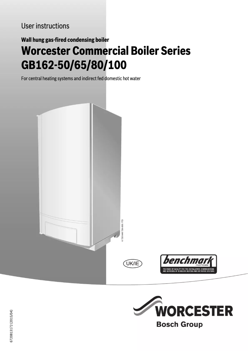 Page 1 de la notice Manuel utilisateur Worcester GB162-65