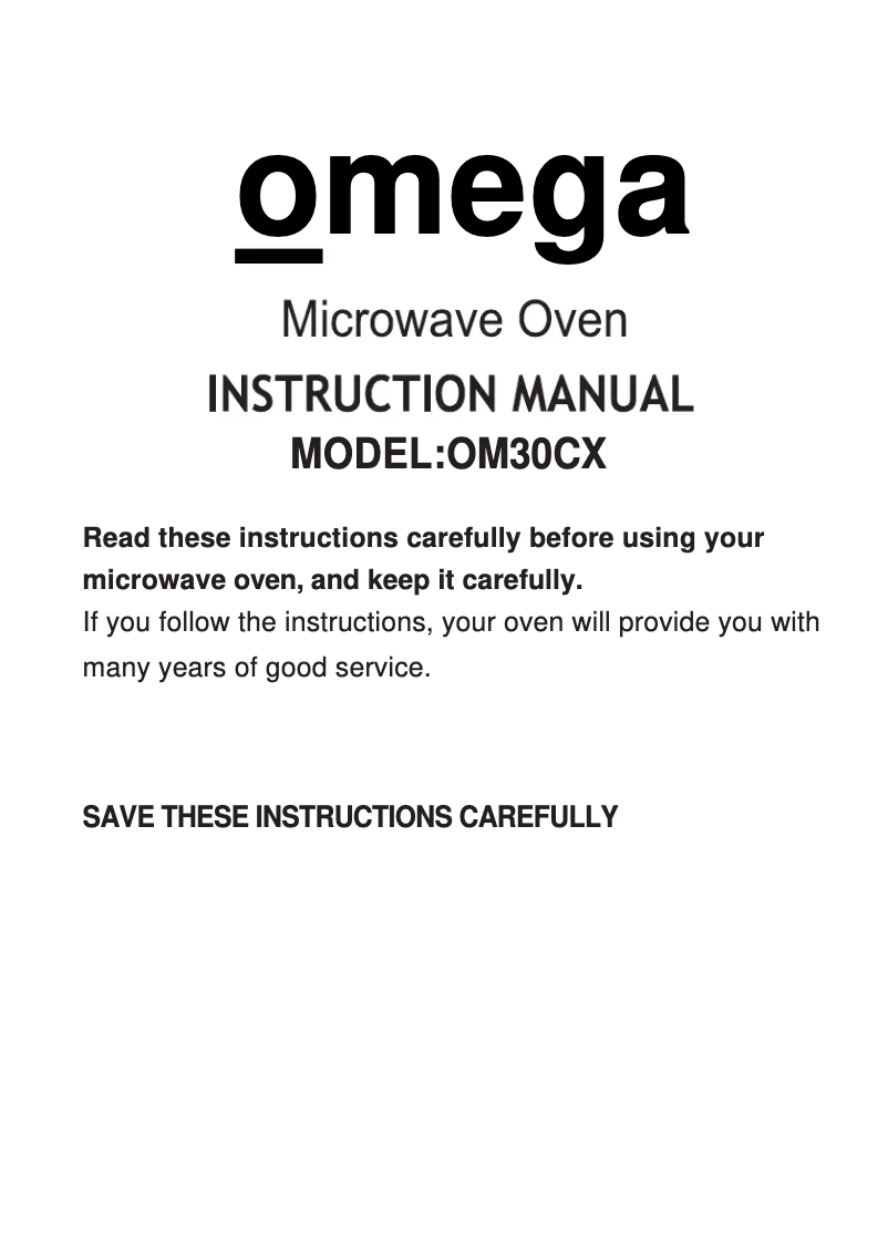 Page n°1 - Manuel utilisateur Omega OM30CX
