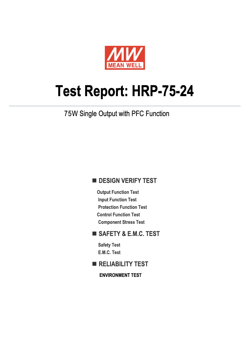 Page n°1 - Fiche technique Mean Well HRP-75-24