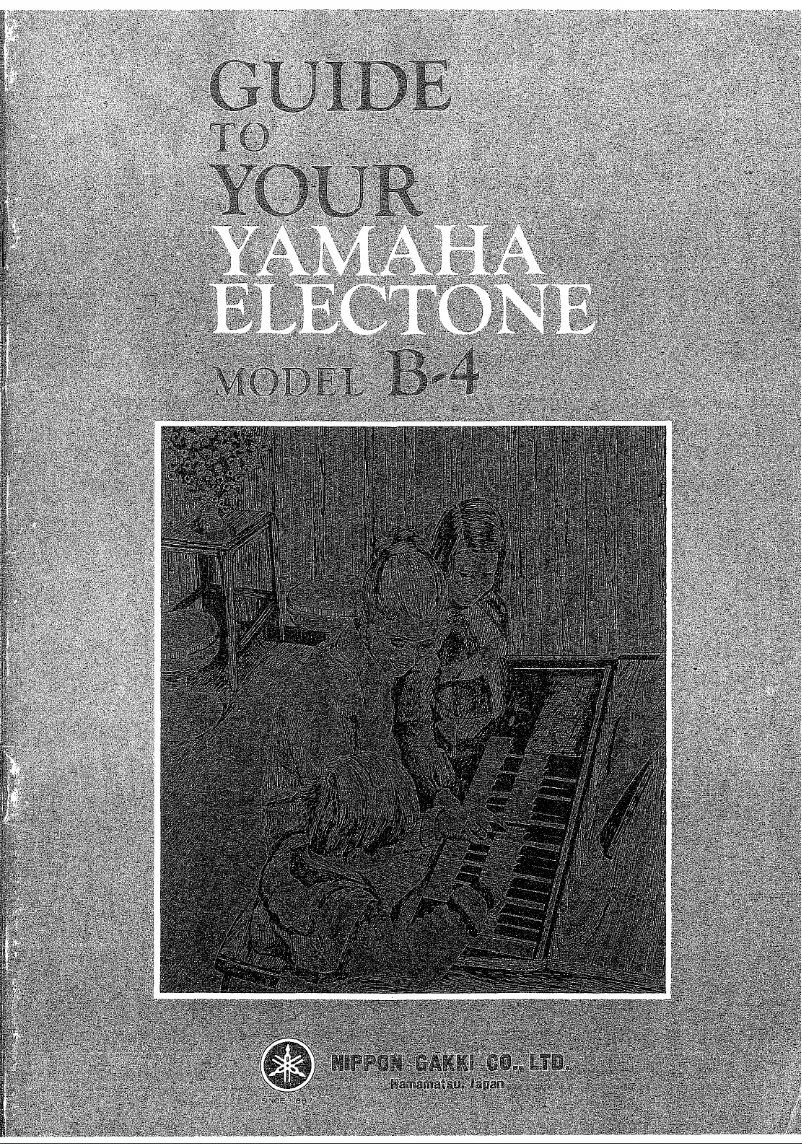 Page n°1 - Manuel utilisateur Yamaha Electone B-4