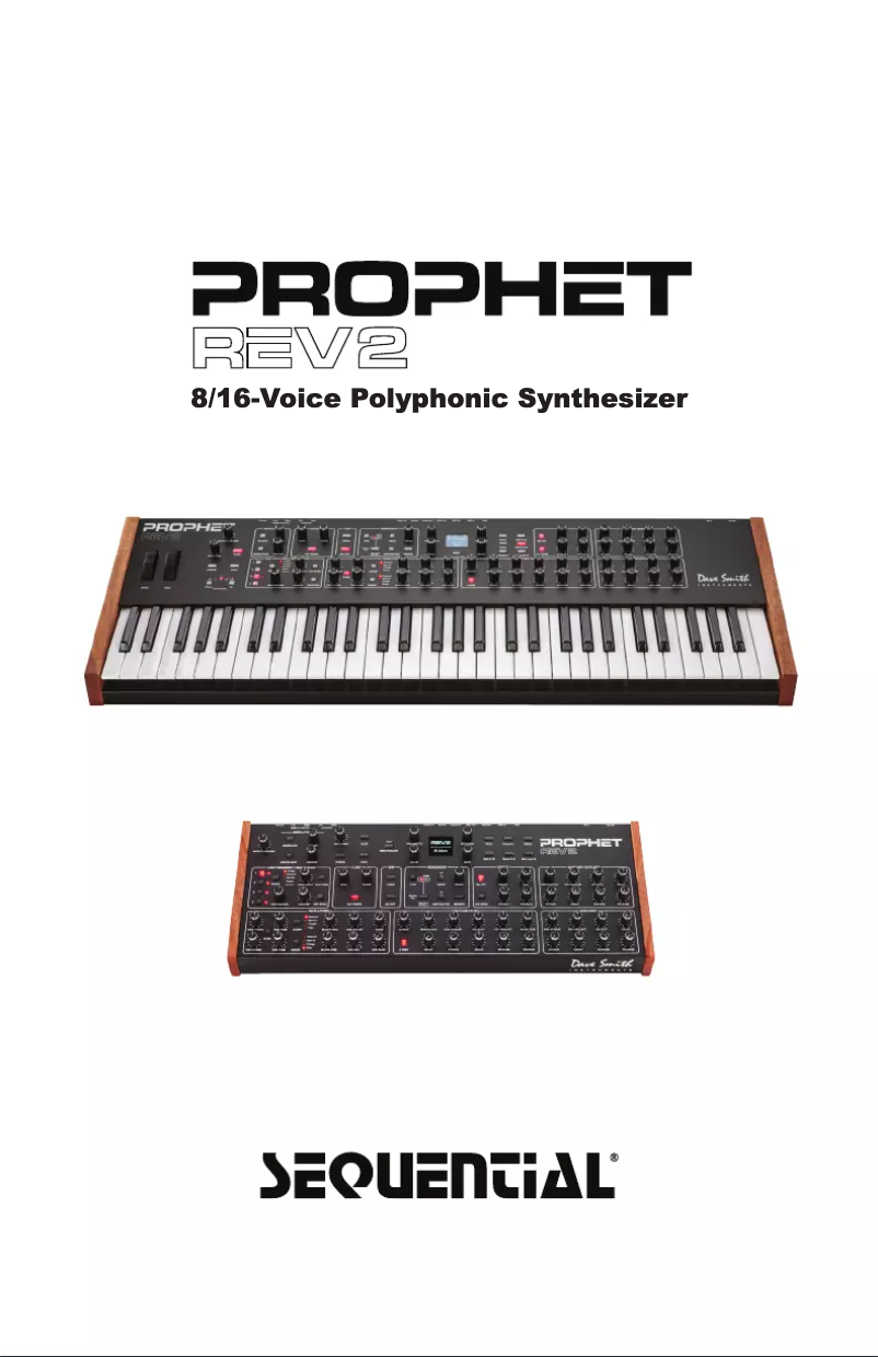 Page 1 de la notice Manuel utilisateur Sequential Prophet Rev2