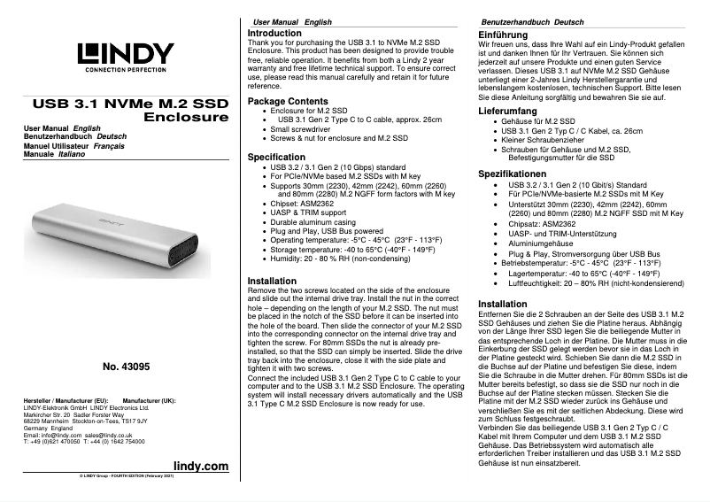 Image de la première page du manuel de l'appareil 43095