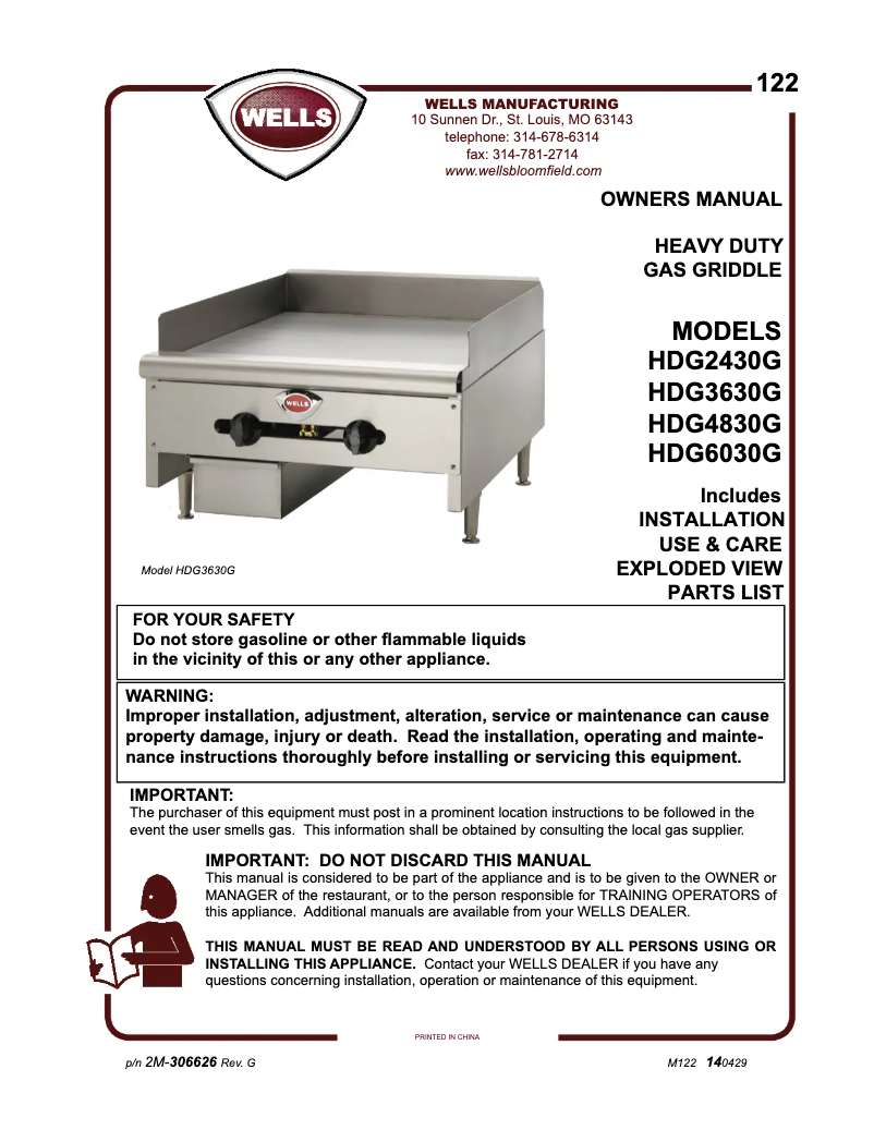 Image de la première page du manuel de l'appareil HDG4830G