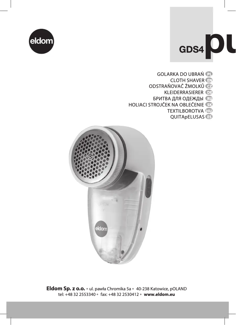 Page 1 de la notice Manuel utilisateur Eldom PURO GDS4