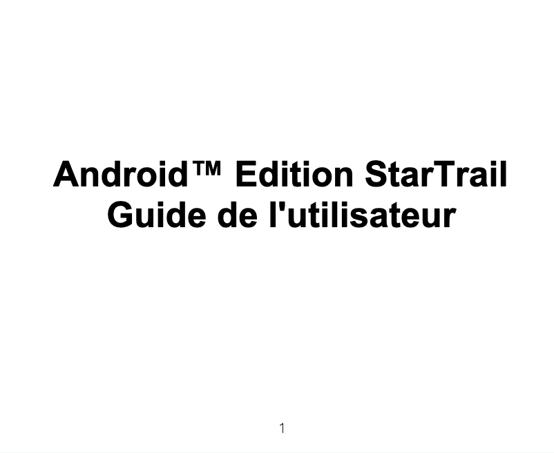 Page 1 de la notice Manuel utilisateur ZTE StarTrail