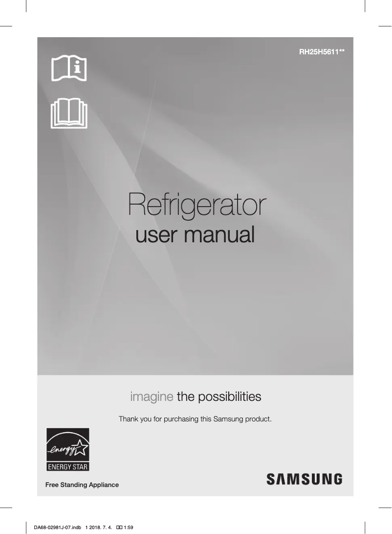 Page n°1 - Manuel utilisateur Samsung RH25H5611SG