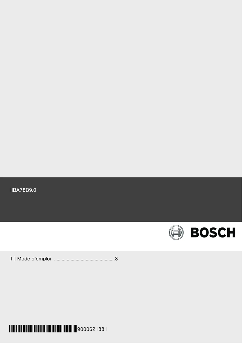 Page 1 de la notice Manuel utilisateur Bosch HBA78b950