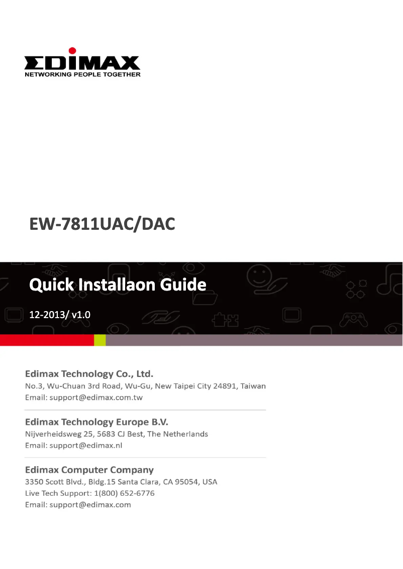 Imagen de la primera página del manual del dispositivo EW-7811UAC
