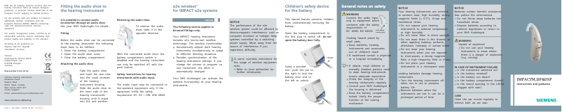Página 1 del manual Manual de usuario Siemens IMPACT DSP