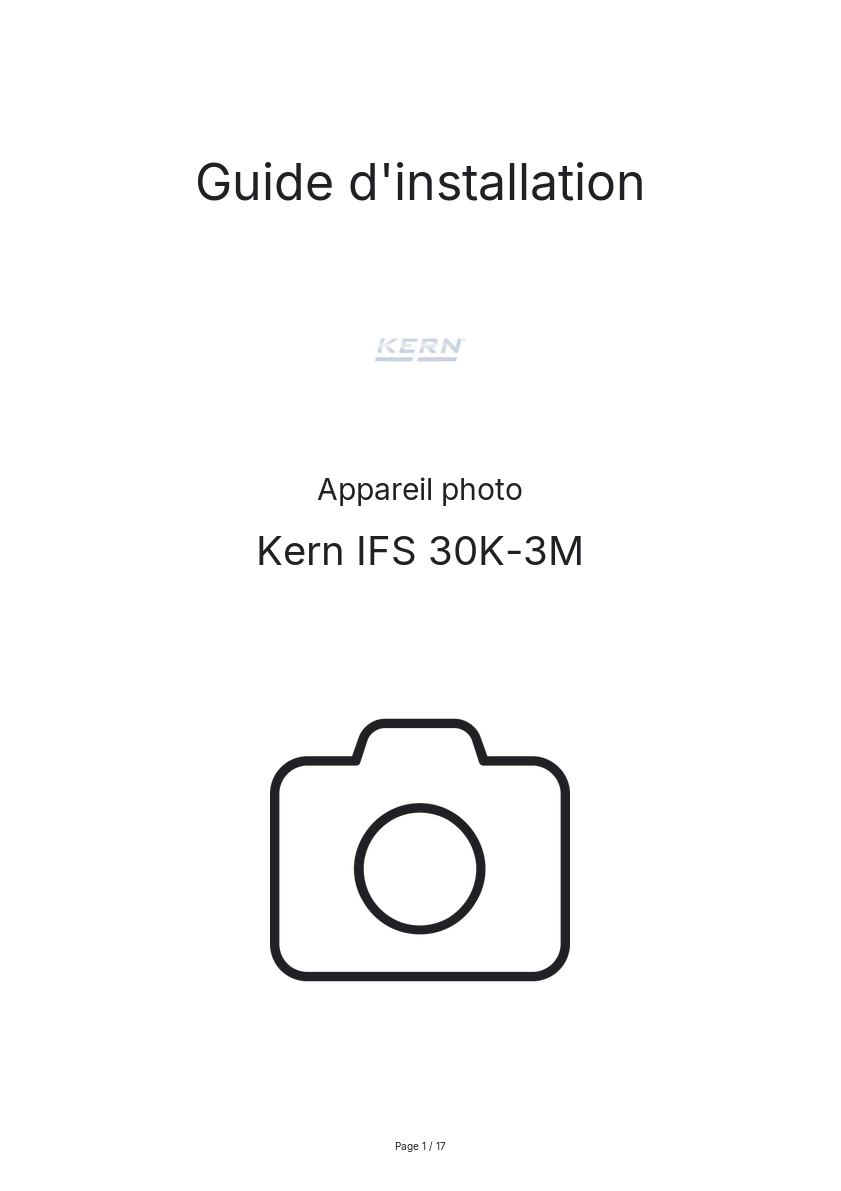 Image de la première page du manuel de l'appareil IFS 30K-3M
