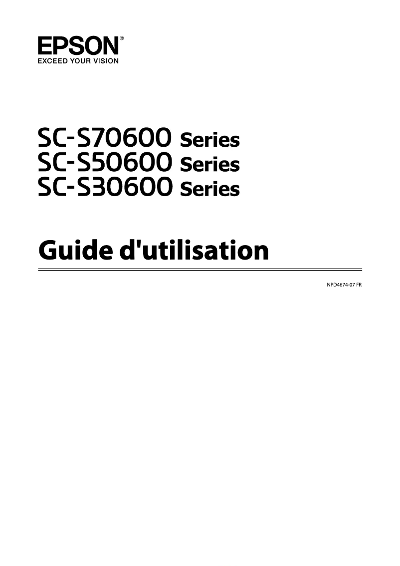 Page 1 de la notice Guide d'installation Epson SureColor SC-S30600