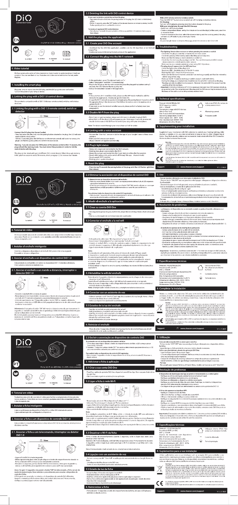 Page n°1 - Manuel utilisateur DiO 54917