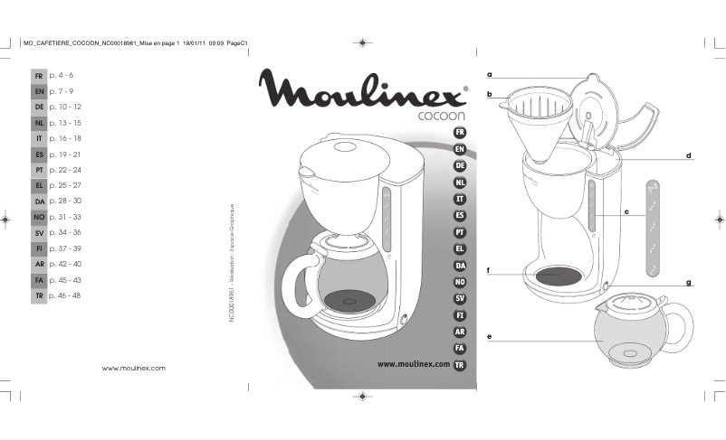 Image de la première page du manuel de l'appareil Cocoon FG6101