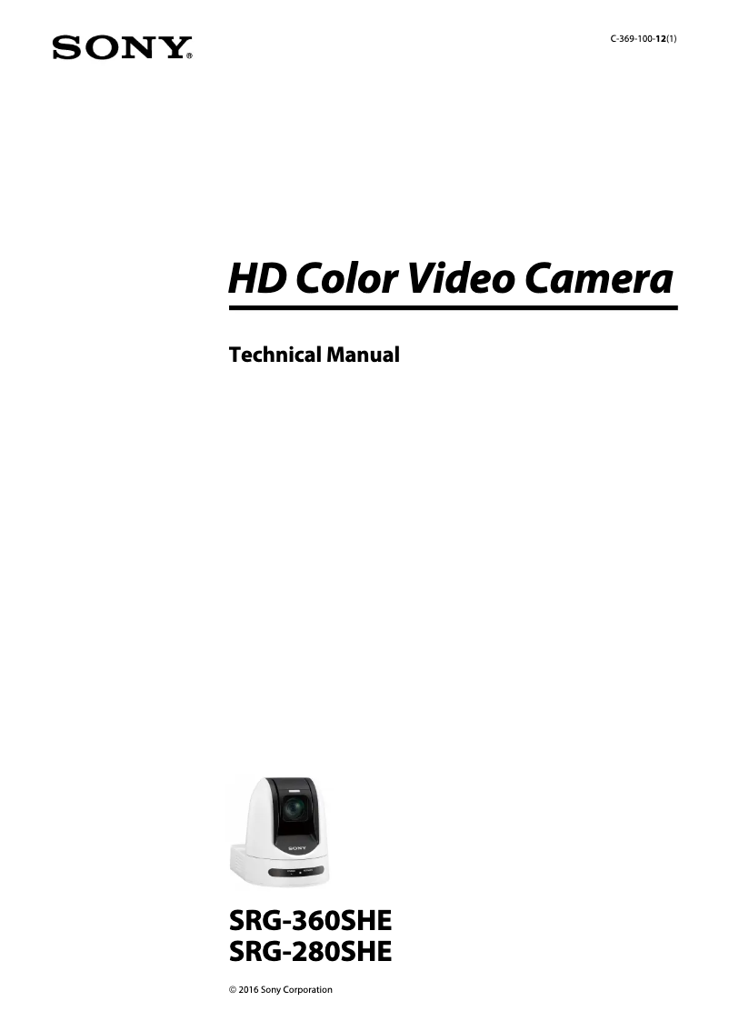 Page 1 de la notice Manuel utilisateur Sony SRG-360SHE