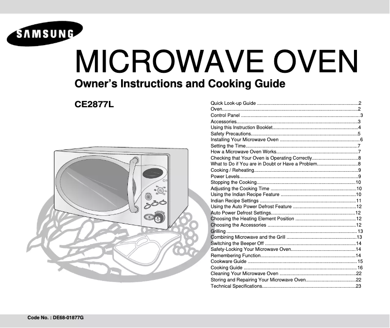 Page 1 de la notice Manuel utilisateur Samsung CE2877L