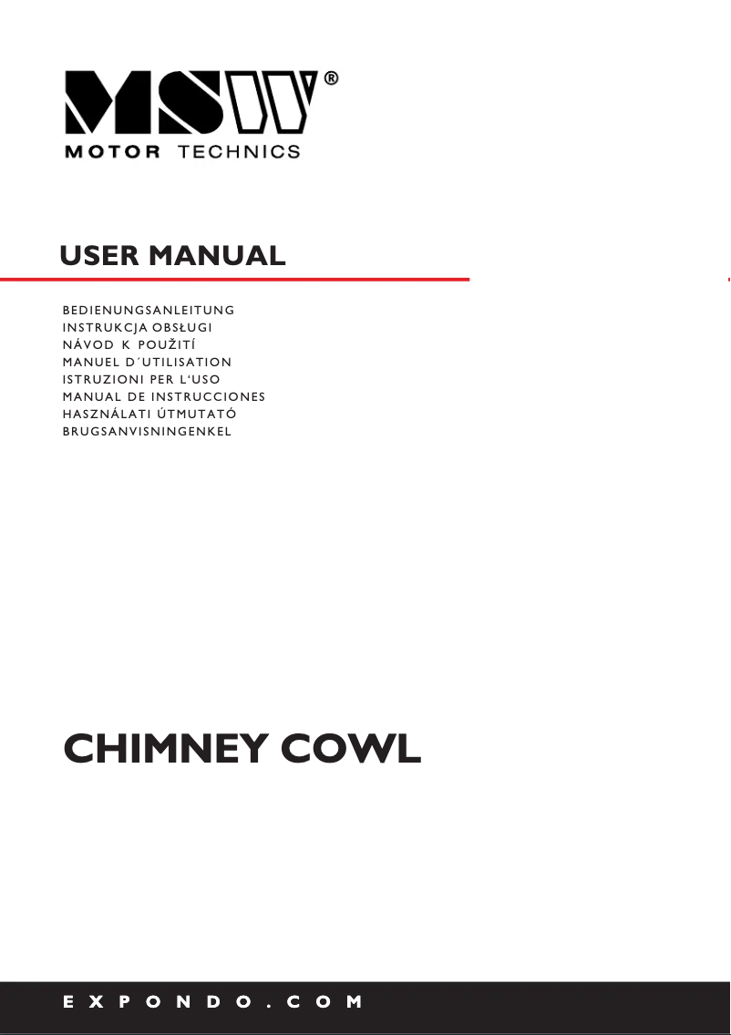 Image de la première page du manuel de l'appareil MSW-CCT-08
