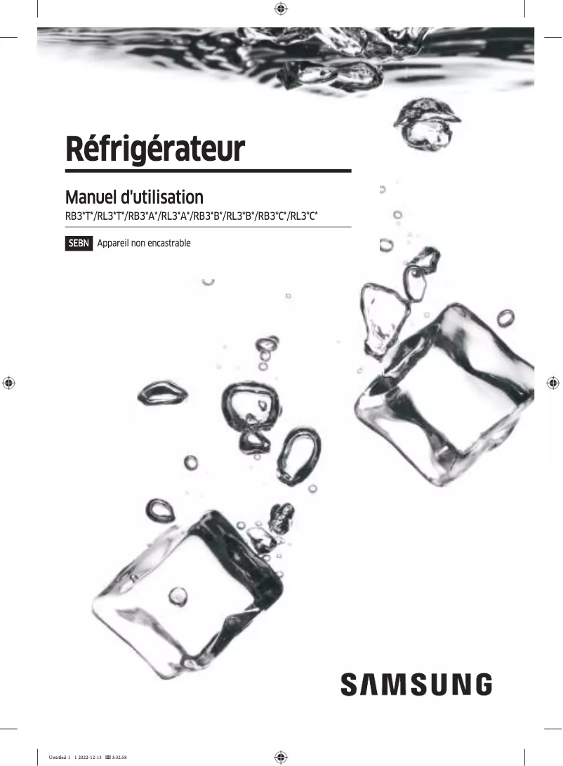 Page 1 de la notice Manuel utilisateur Samsung RS68CG882ESL