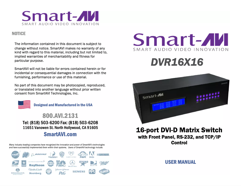 Página 1 del manual Manual de usuario Smart-AVI DVR16X16