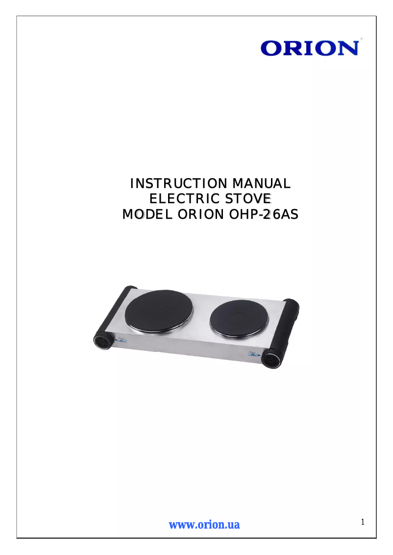 Image de la première page du manuel de l'appareil OHP-26AS