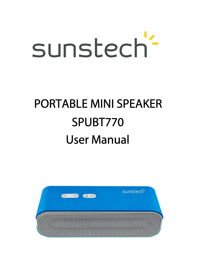 Page n°1 - Manuel utilisateur Sunstech SPUBT770