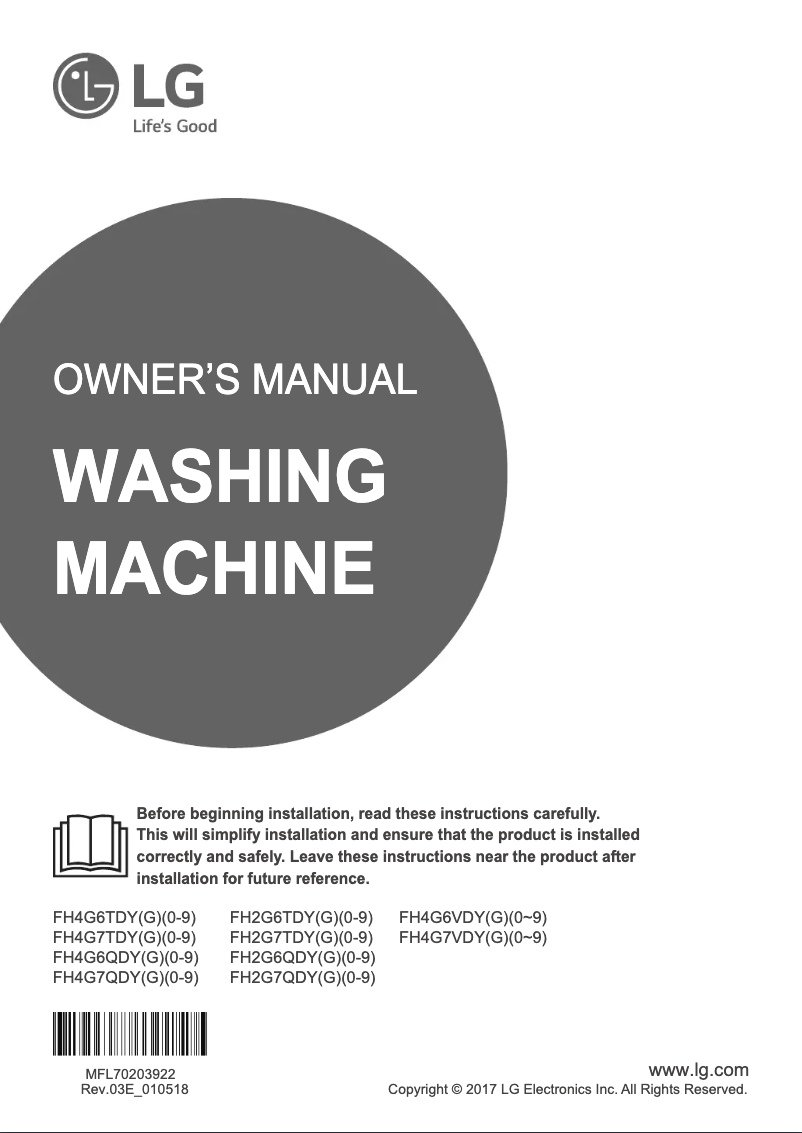 Page 1 de la notice Manuel utilisateur LG FH4G6VDY4