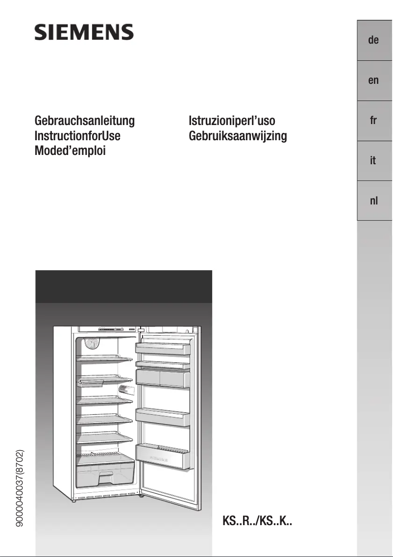 Page n°1 - Manuel utilisateur Siemens KS30RV11