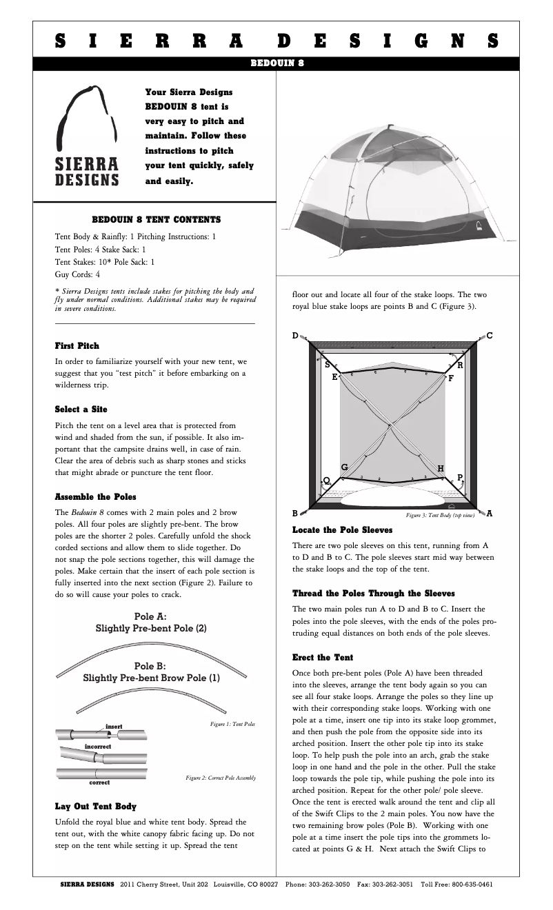 Página 1 del manual Manual de usuario Sierra Designs Bedouin 8
