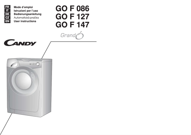 Page 1 de la notice Manuel utilisateur Candy GO F 147