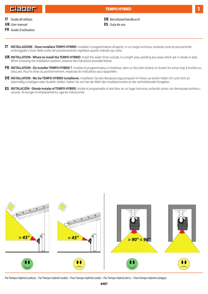 Image de la première page du manuel de l'appareil Tempo Hybrid 8488